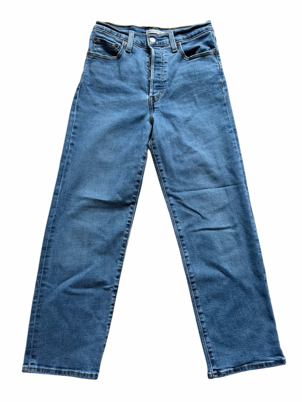 Levi’s Ribcage Straight Ankle Jeans Womens 27 Blue Denim High Rise Stretch Fit